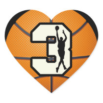 Number 3 Basketball Sticker