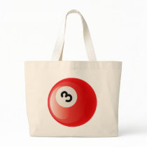 NUMBER 3 BILLIARDS BALL TOTE BAGS