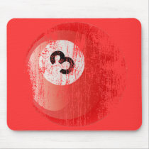 NUMBER 3 BILLIARDS BALL - ERODED AND AGED STYLE MOUSE PADS
