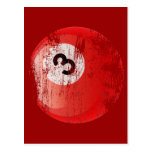 NUMBER 3 BILLIARDS BALL - ERODED AND AGED STYLE POST CARDS