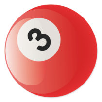 NUMBER 3 BILLIARDS BALL stickers by dgpaulart NUMBER 3 BILLIARDS BALL stickers