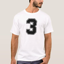 Number 3 front and backside print t-shirts