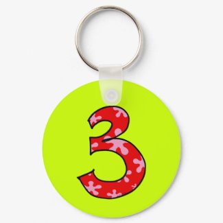 Number 3 keychain