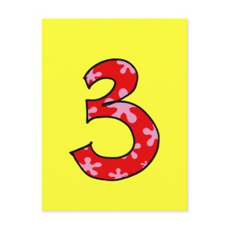 Number 3 postcard