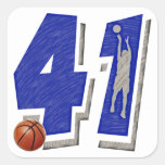 Number 40 Basketball Classic Round Sticker | Zazzle