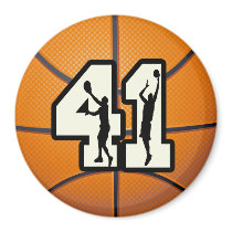 Number 41 Basketball Magnet