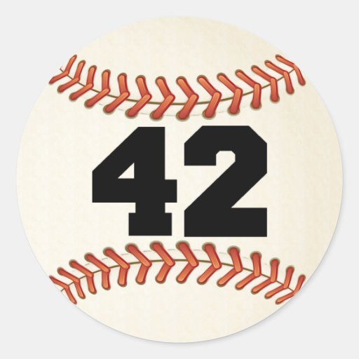 Number 42 Baseball Classic Round Sticker Zazzle