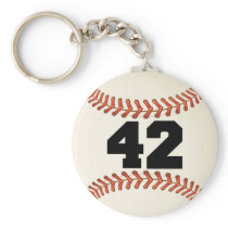 Number 42 Baseball Keychains