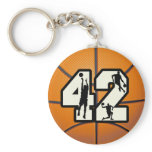 Number 42 Basketball Key Chains