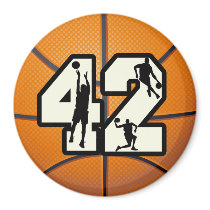 Number 42 Basketball Fridge Magnets