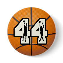 Number 44 Basketball Button