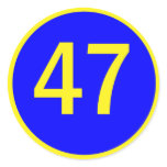 number 47  in a circle sticker