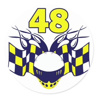Auto Racing Images  Sale on Number 48 Auto Racing Design Sticker From Zazzle Com