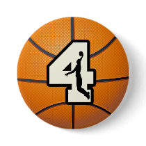 Number 4 Basketball and Player Pin