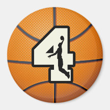 Number 4 Basketball and Player Magnet