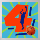 Number 4 Basketball Player Print