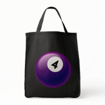 NUMBER 4 BILLIARDS BALL CANVAS BAGS