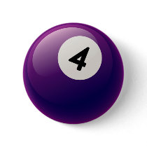 NUMBER 4 BILLIARDS BALL buttons by dgpaulart NUMBER 4 BILLIARDS BALL buttons