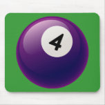 NUMBER 4 BILLIARDS BALL MOUSEPADS