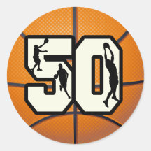 Number 50 Basketball Stickers