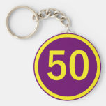number, 50, in a circle keychain