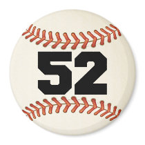 Number 52 Baseball Magnets