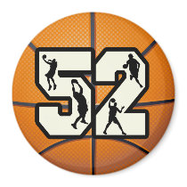 Number 52 Basketball Refrigerator Magnets
