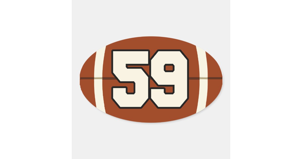 Number 59 Football Sticker | Zazzle