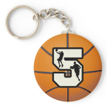 Number 5 Basketball and Player Keychain