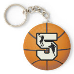 Number 5 Basketball and Player Keychain
