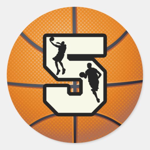 number-5-basketball-and-player-stickers-zazzle