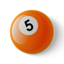 NUMBER 5 BILLIARDS BALL buttons by dgpaulart NUMBER 5 BILLIARDS BALL buttons