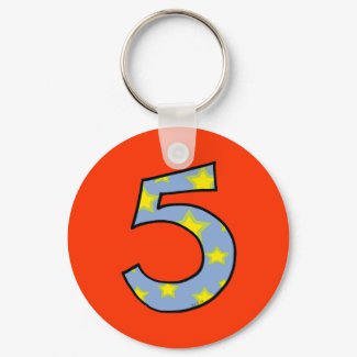 Number 5 keychain