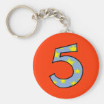 Number 5 keychain