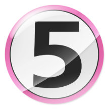 number 5 pink