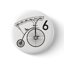 Number 6 Badge Pins