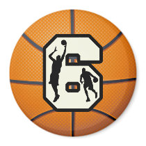 Number 6 Basketball and Players Magnets