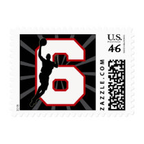 NUMBER 6 BASKETBALL PLAYER POSTAGE STAMPS