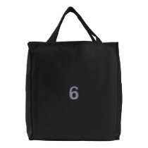 Number 6 embroidered bags by ZazzleEmbroidery Number 6 embroidered bags