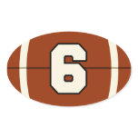 Number 6 Football Sticker