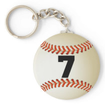 Number 7 Baseball Keychain