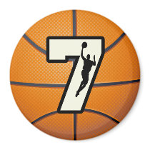 Number 7 Basketball and Player Magnet