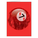 NUMBER 7 BILLIARDS BALL - ERODED AND AGED CARD