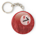NUMBER 7 BILLIARDS BALL - ERODED AND AGED KEYCHAIN