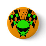 NUMBER 7 RACING DESIGN PINBACK BUTTONS