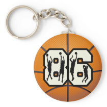 Number 86 Basketball Keychains