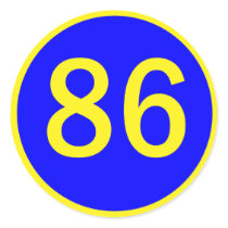 number, 86, in a circle stickers