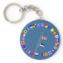 Number 86 Nautical Signal Flag Hoist Keychains