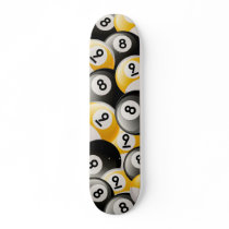 NUMBER 8 & 9 BILLIARDS BALLS SKATE BOARD DECK