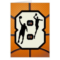 Number 8 Basketball and Players Greeting Card